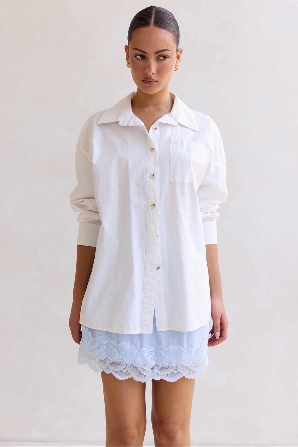 Leia Lace Mini Skirt (Blue)