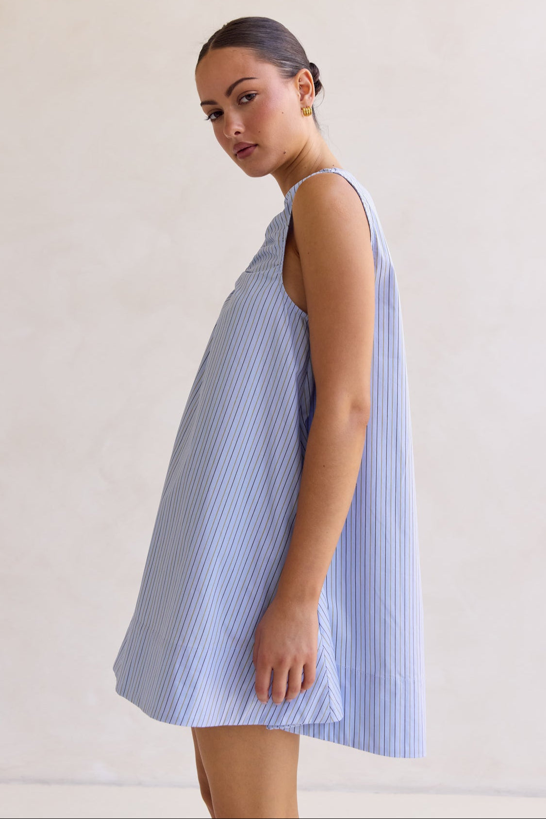 Raelle Mini Dress (Blue Stripe)