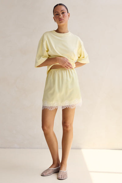 Aster Lace Mini Skirt (Lemon)