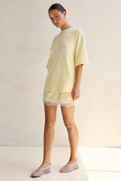 Aster Lace Mini Skirt (Lemon)