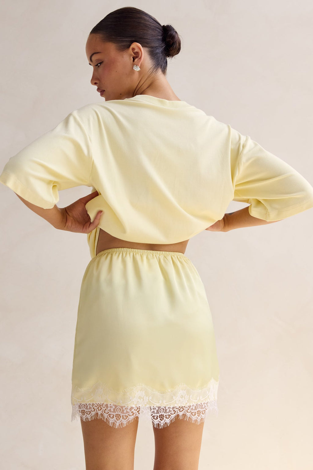 Aster Lace Mini Skirt (Lemon)