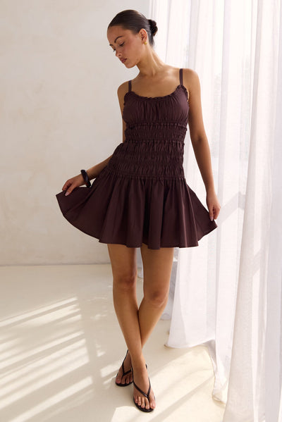 Brooke Mini Dress (Chocolate)