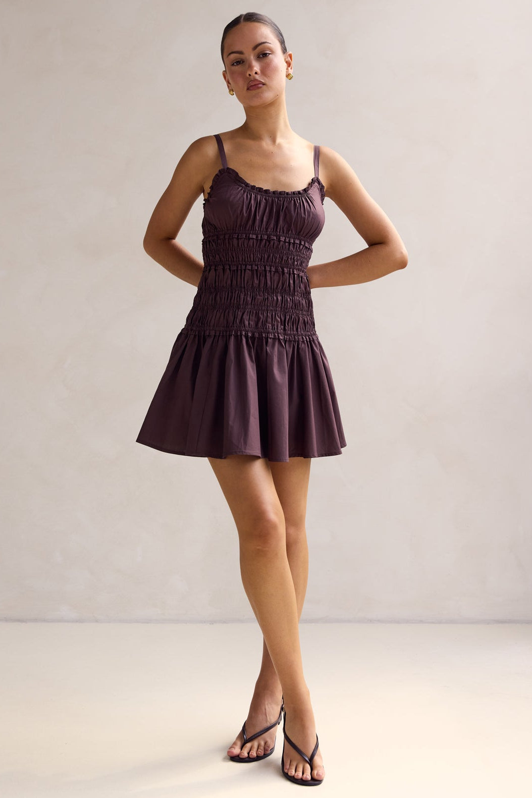 Brooke Mini Dress (Chocolate)