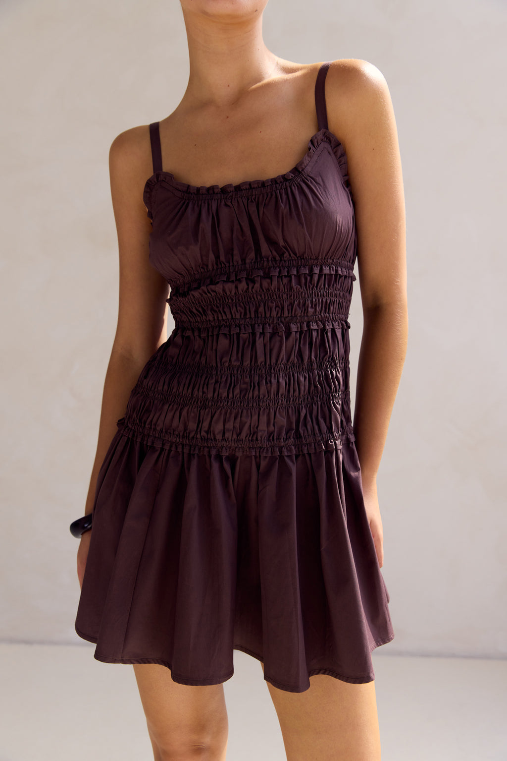 Brooke Mini Dress (Chocolate)