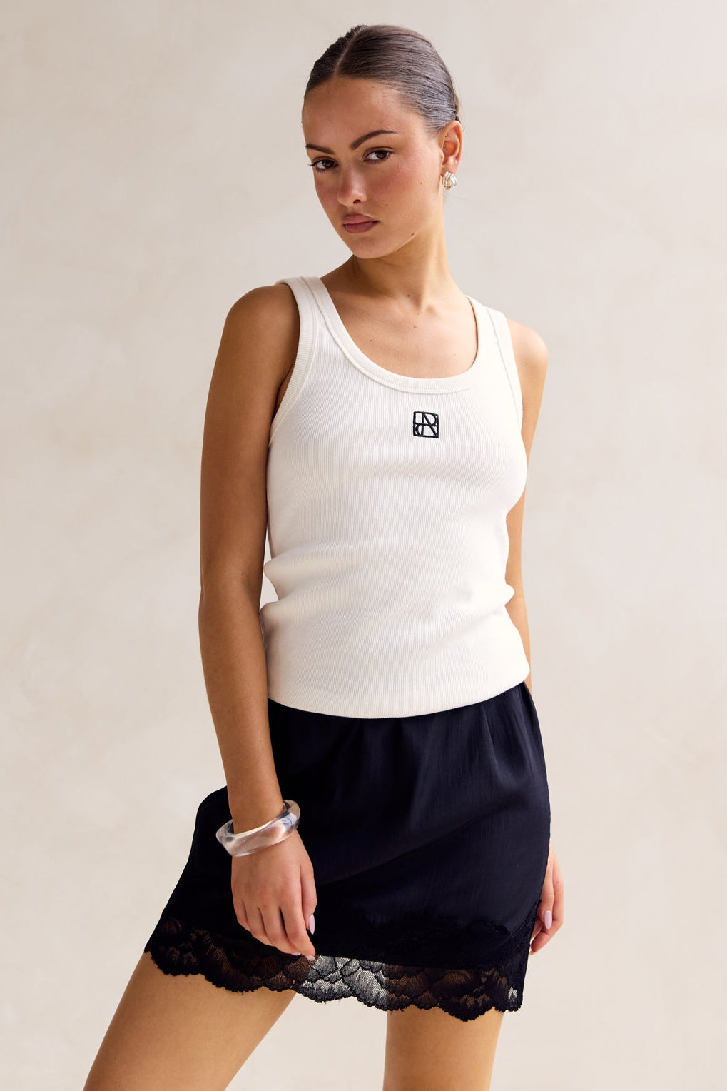 Leia Lace Mini Skirt (Black)