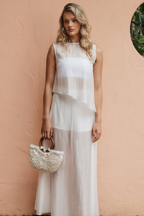 Lena Maxi Skirt (White)
