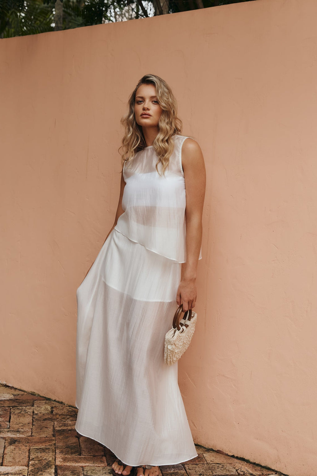 Lena Maxi Skirt (White)