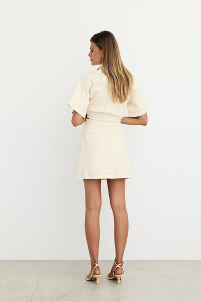 Amara Mini Skirt (Cream)