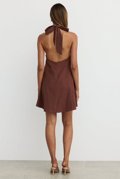 Reese Mini Dress (Chocolate)