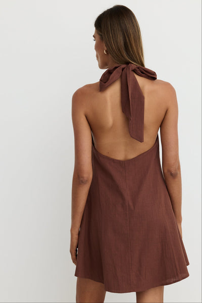 Reese Mini Dress (Chocolate)