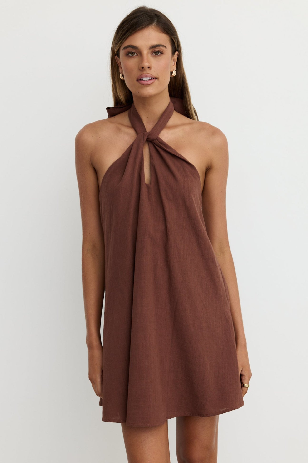 Reese Mini Dress (Chocolate)