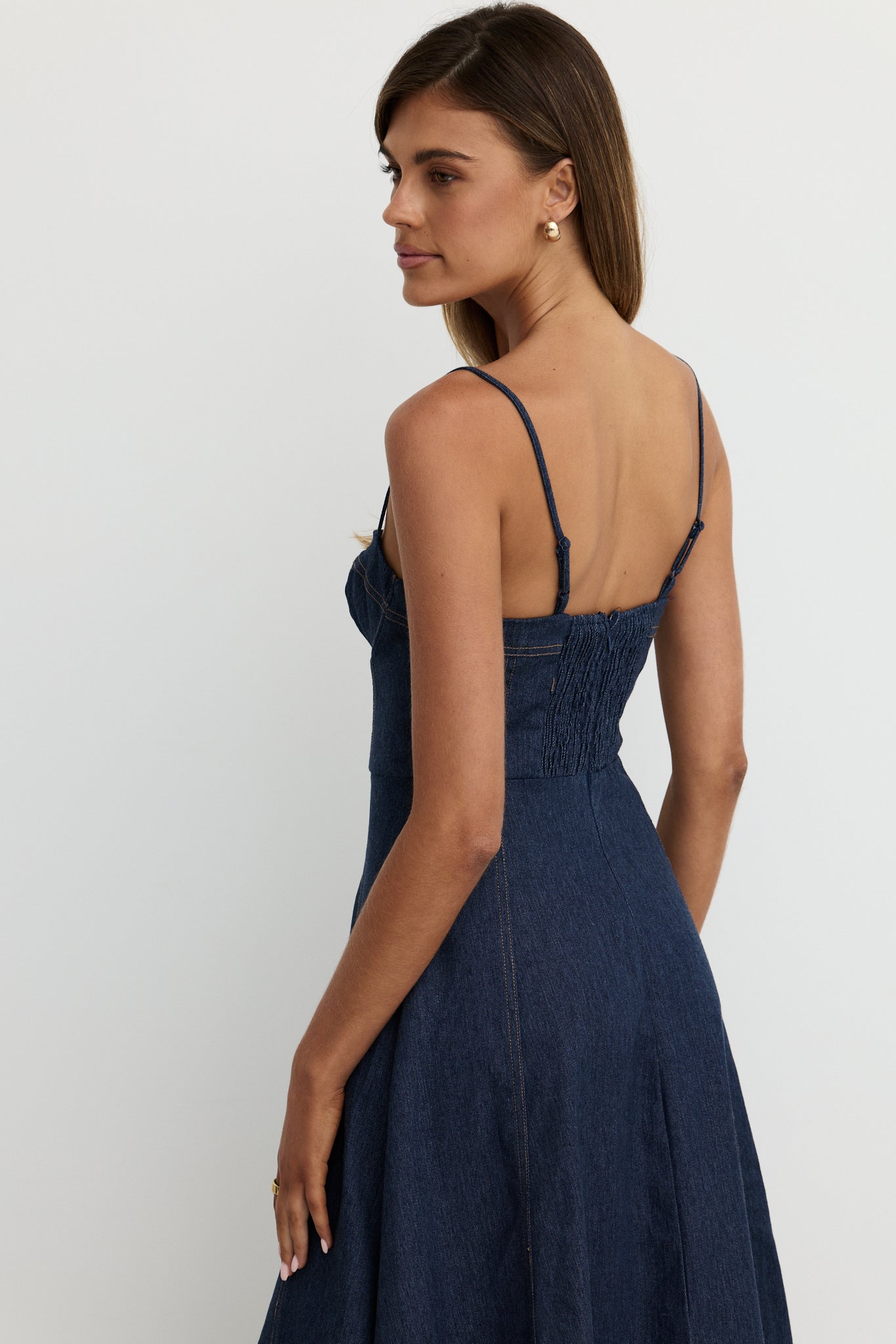 Crosby Denim Midi Dress (Blue)