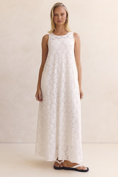 Isabel Lace Maxi Dress (White)