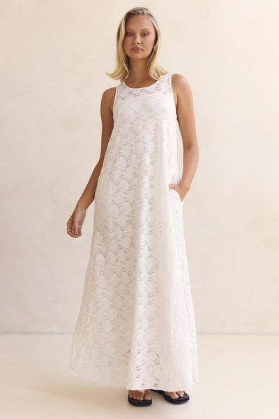 Isabel Lace Maxi Dress (White)