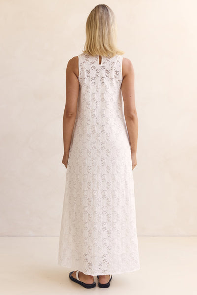 Isabel Lace Maxi Dress (White)