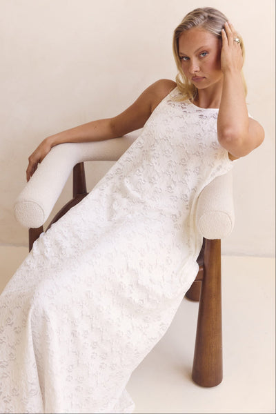 Isabel Lace Maxi Dress (White)