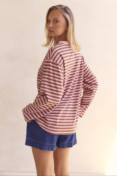 Lia Long Sleeve Top (Pink)