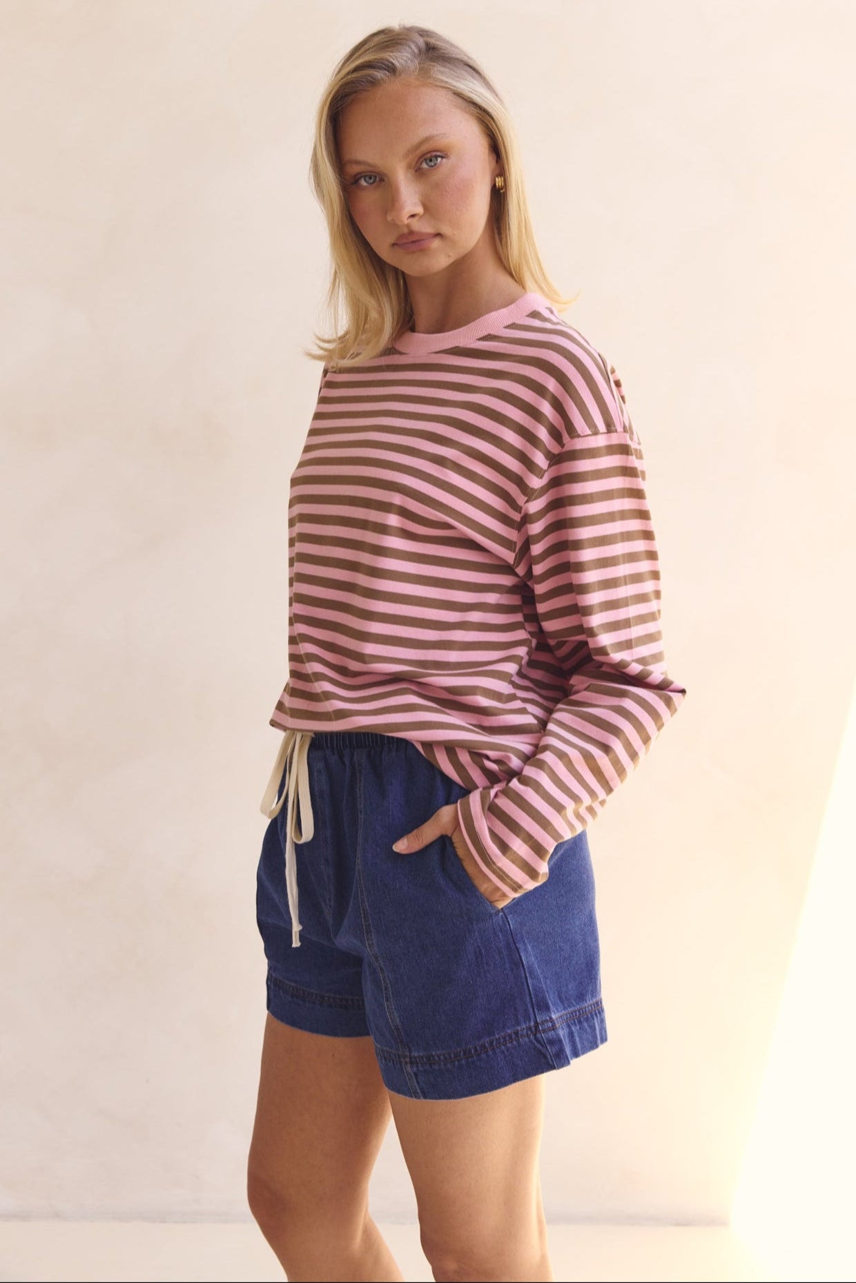 Lia Long Sleeve Top (Pink)