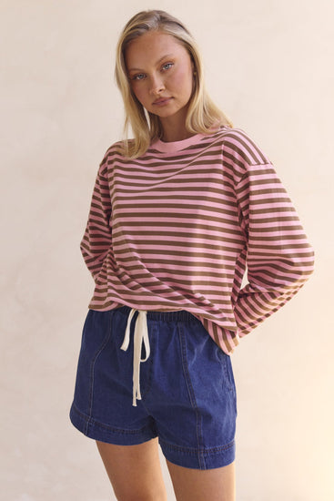 Lia Long Sleeve Top (Pink)
