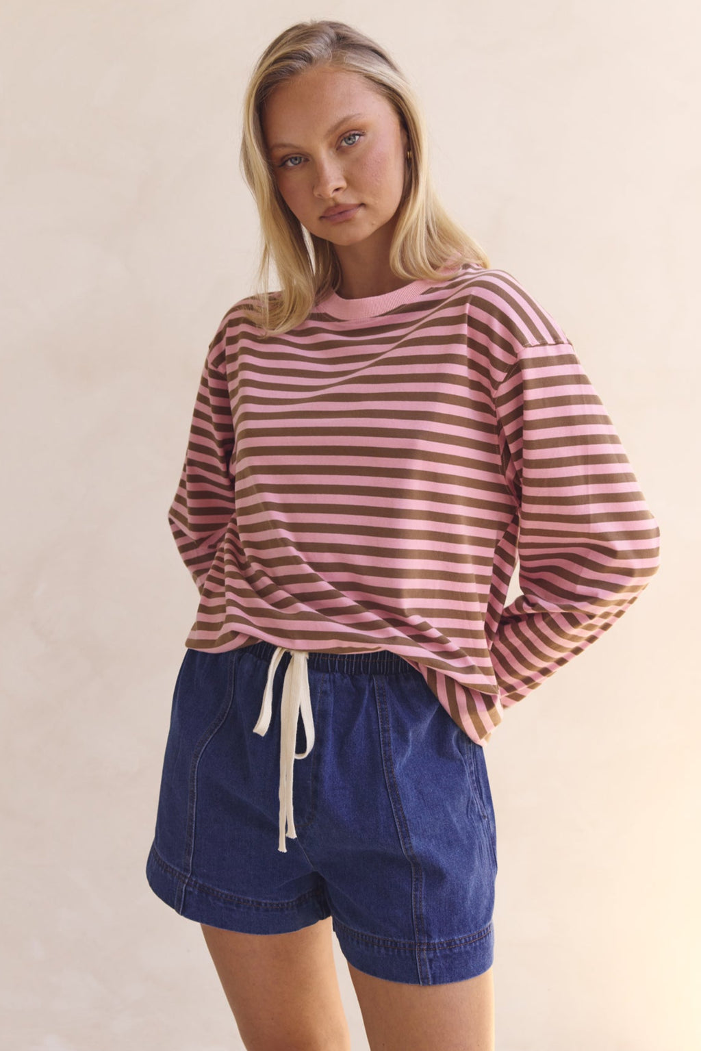 Lia Long Sleeve Top (Pink)