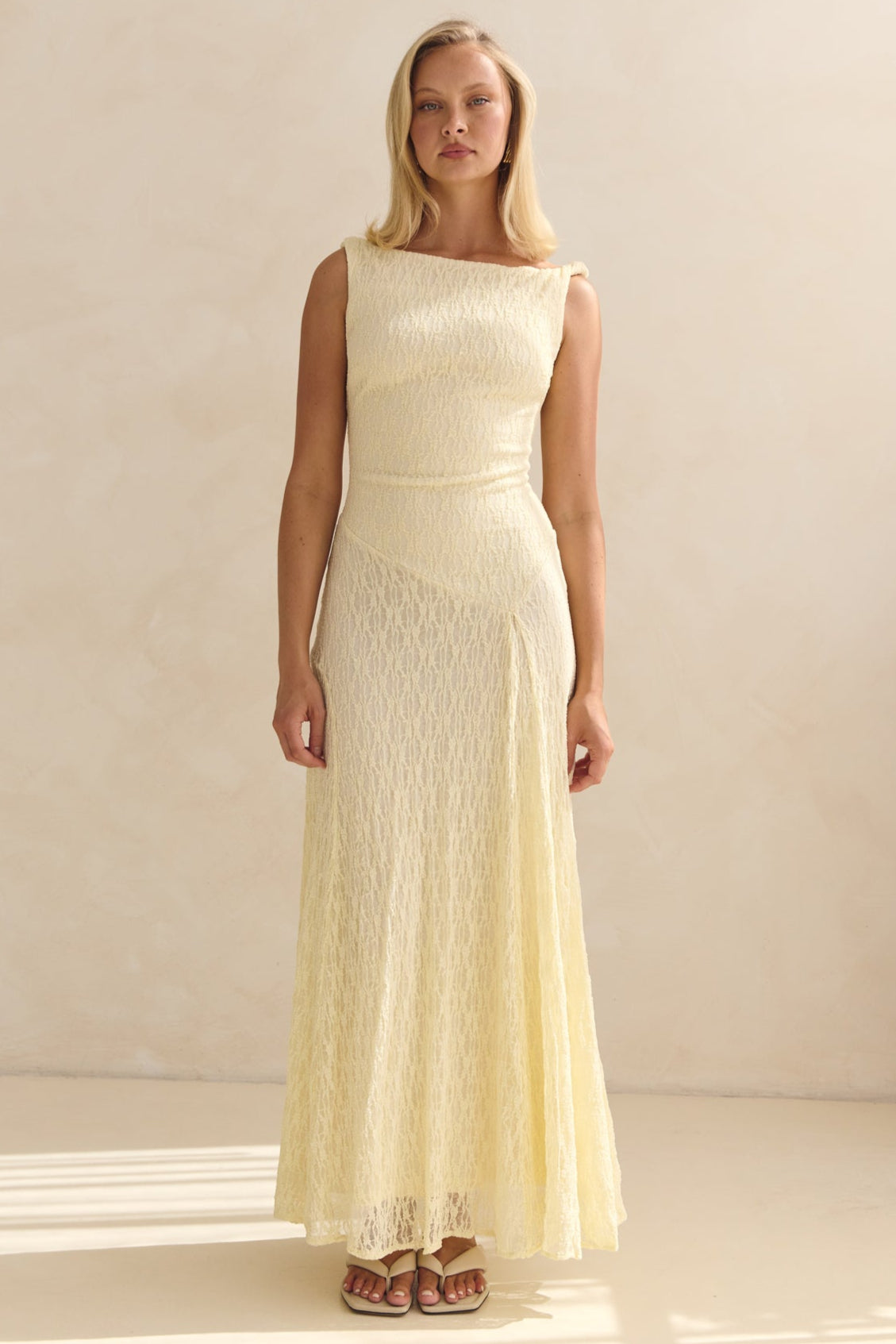 Gianna Lace Maxi Dress (Butter)