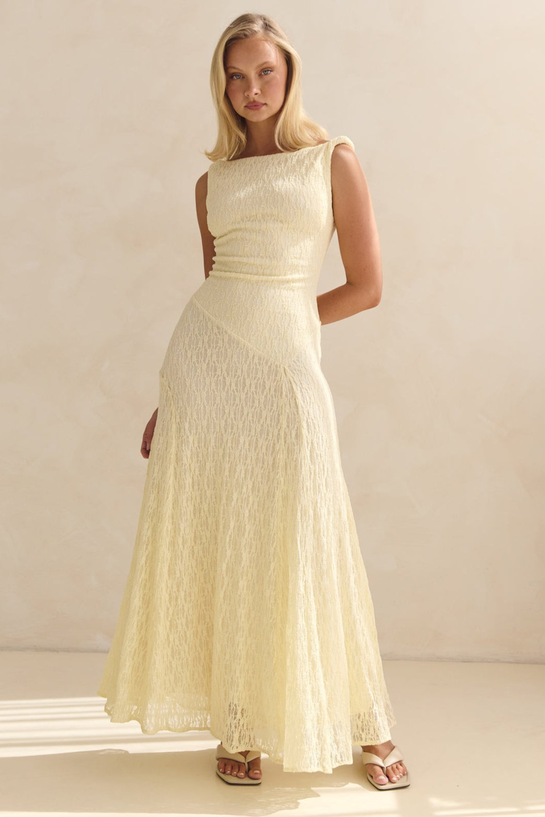 Gianna Lace Maxi Dress (Butter)
