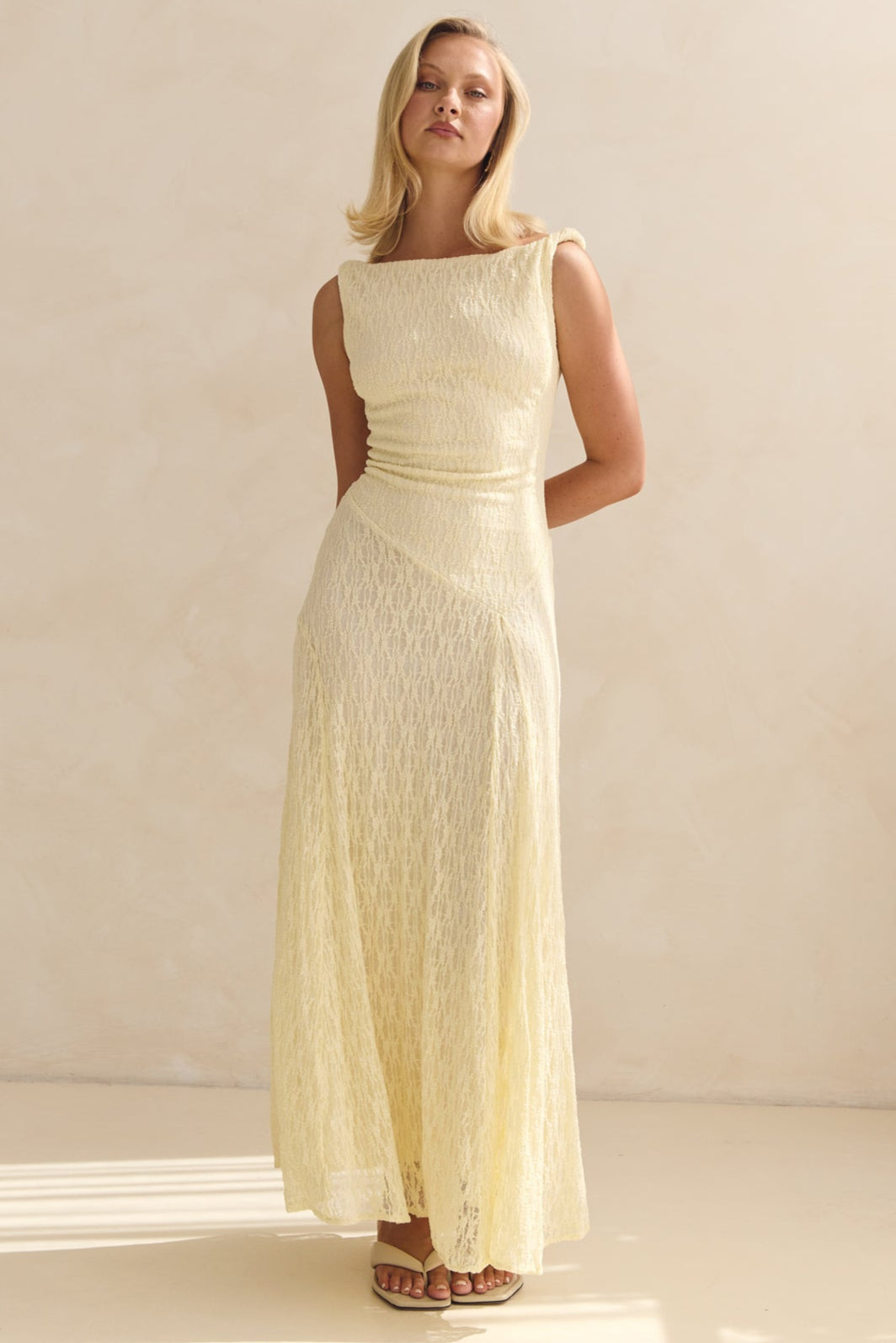 Gianna Lace Maxi Dress (Butter)