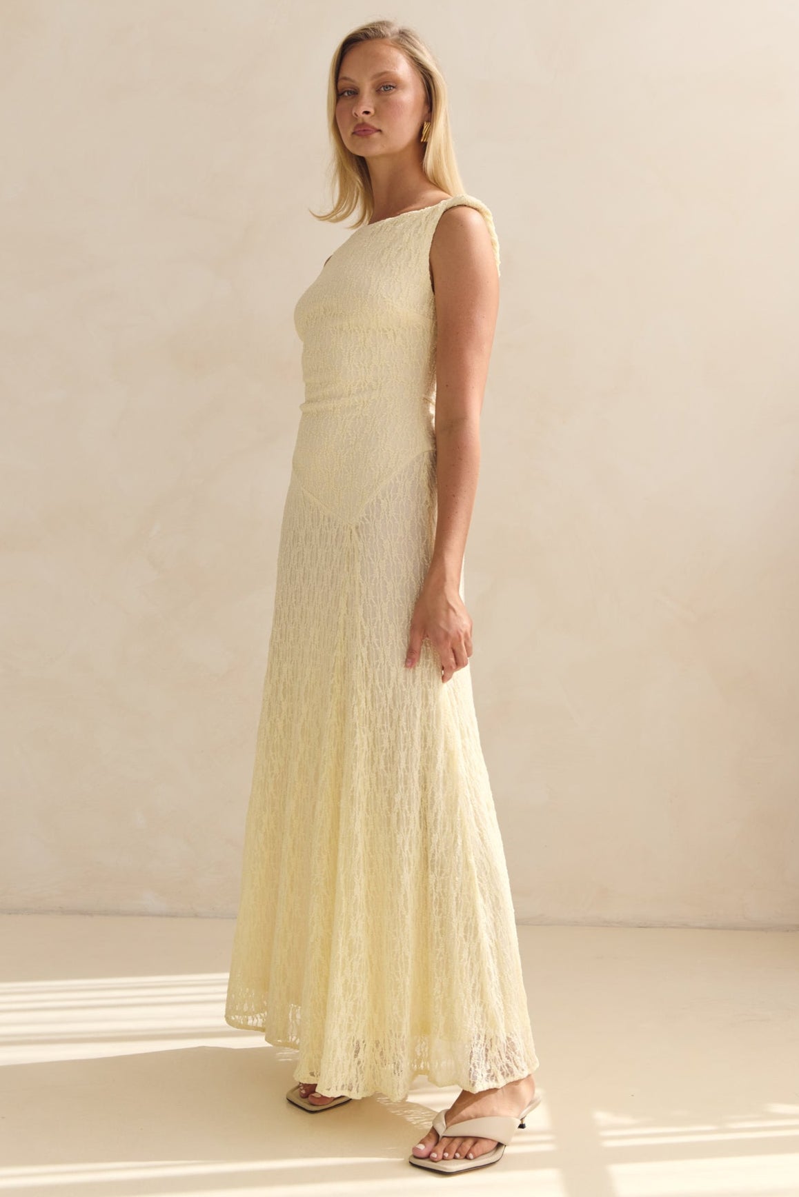 Gianna Lace Maxi Dress (Butter)