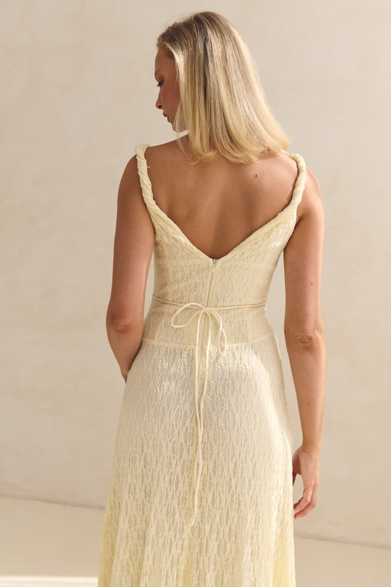 Gianna Lace Maxi Dress (Butter)