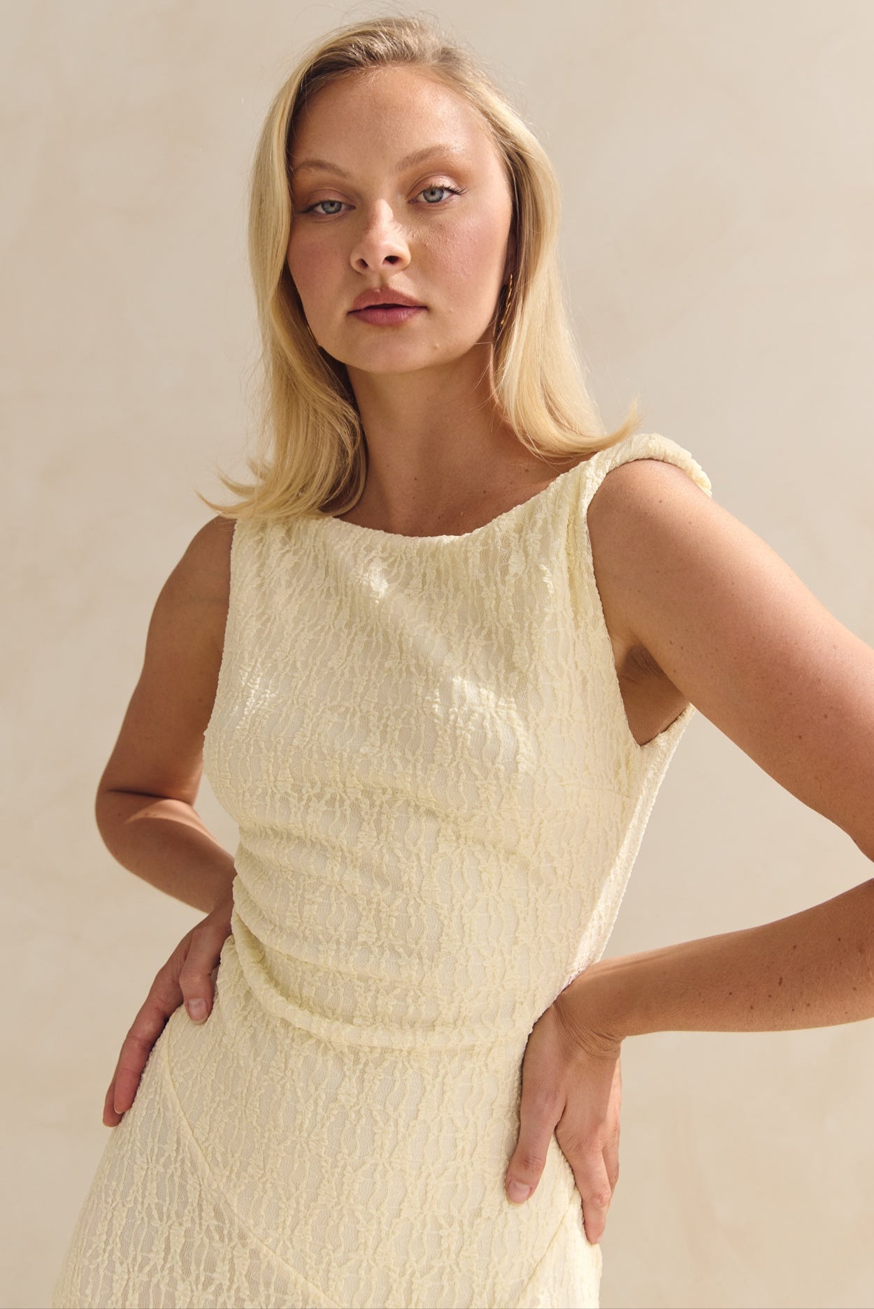 Gianna Lace Maxi Dress (Butter)