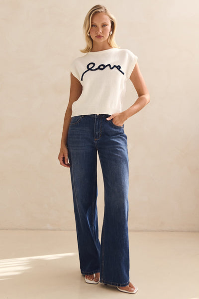 Caterina Knit Top (Cream)