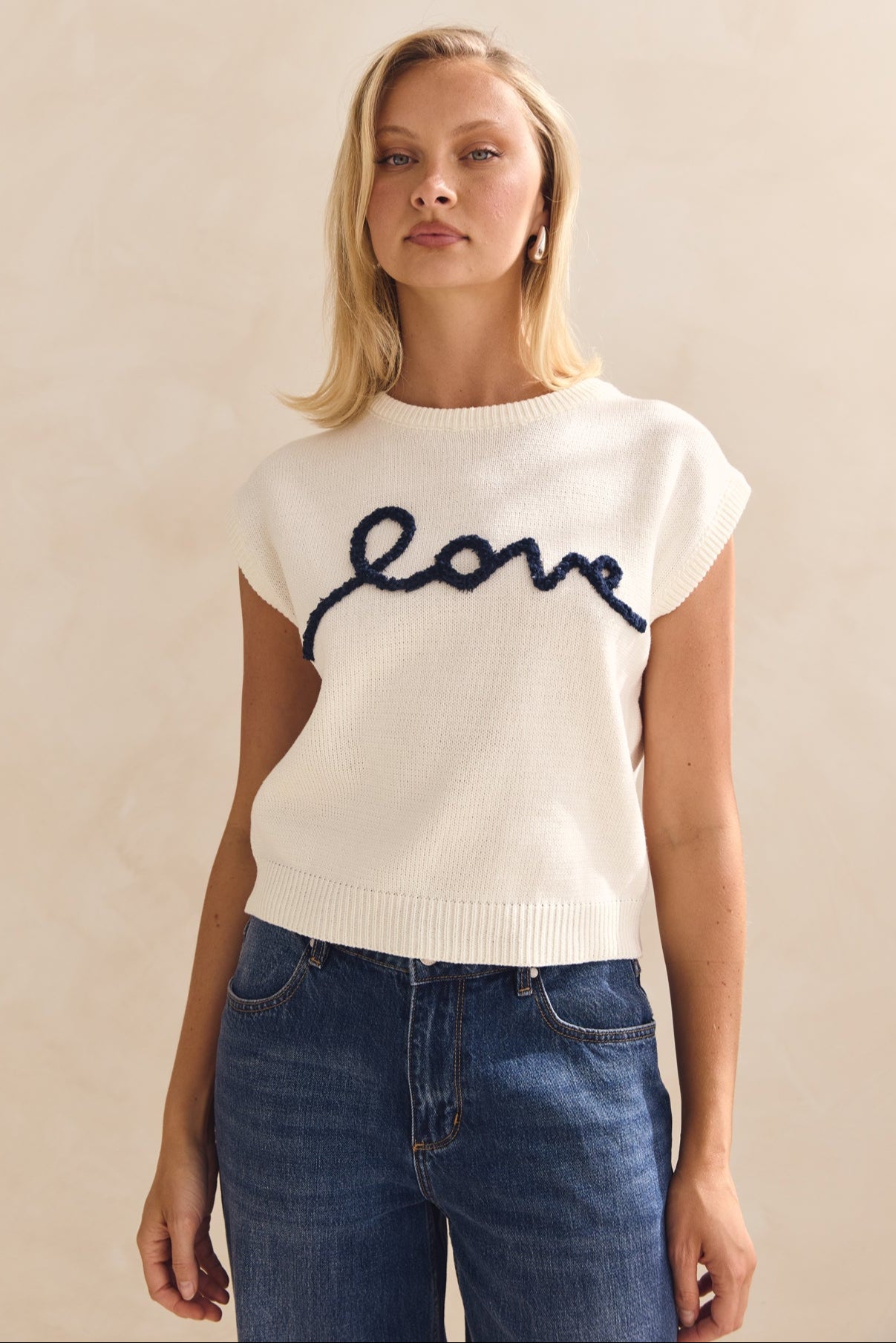 Caterina Knit Top (Cream)
