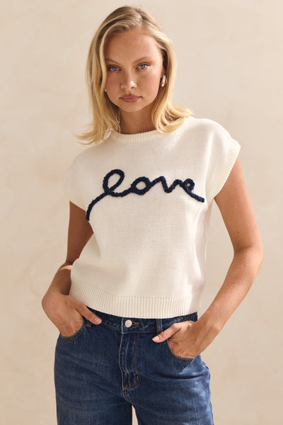 Caterina Knit Top (Cream)