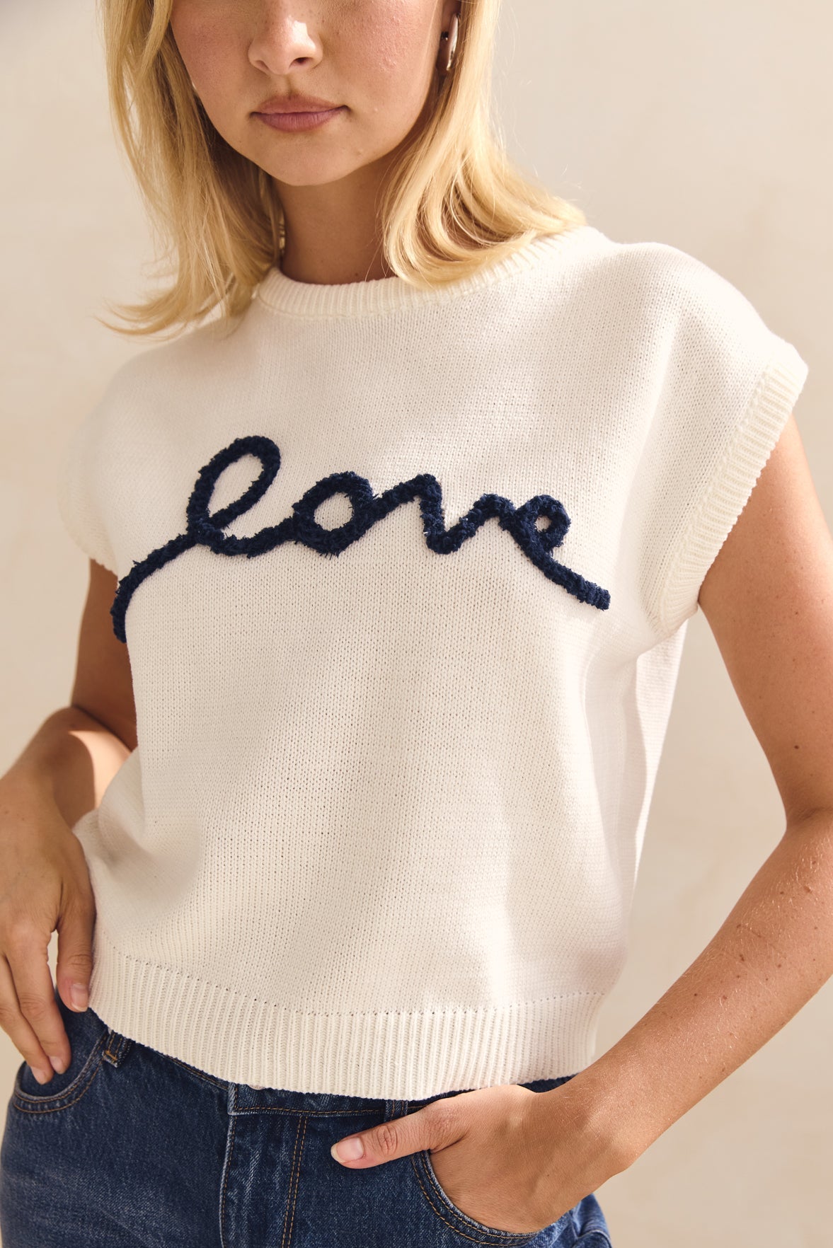 Caterina Knit Top (Cream)