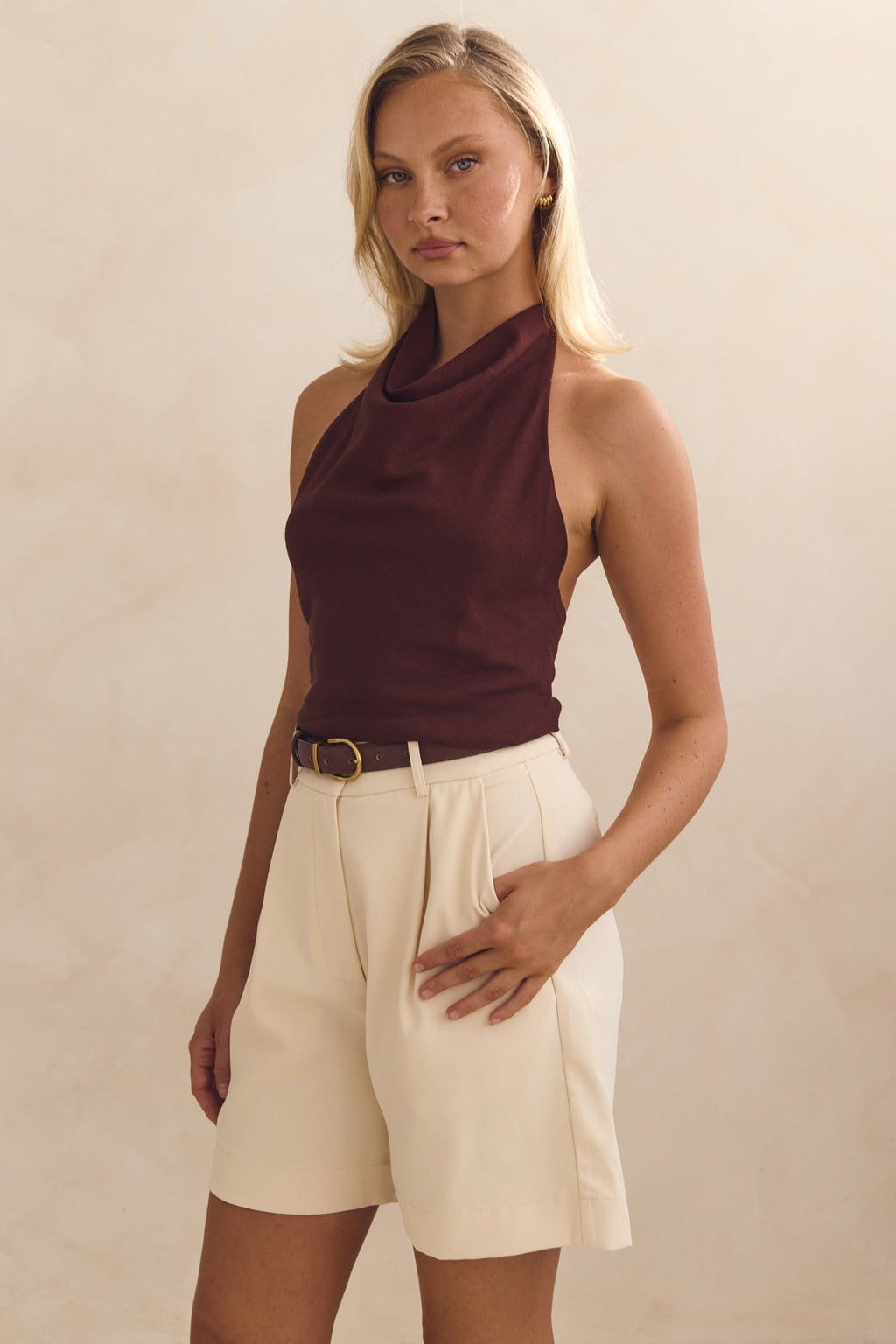 Tess Halter Top (Chestnut)