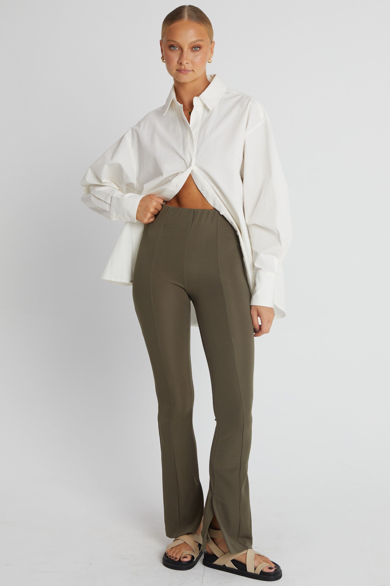 Lincoln Split Pants (Khaki)