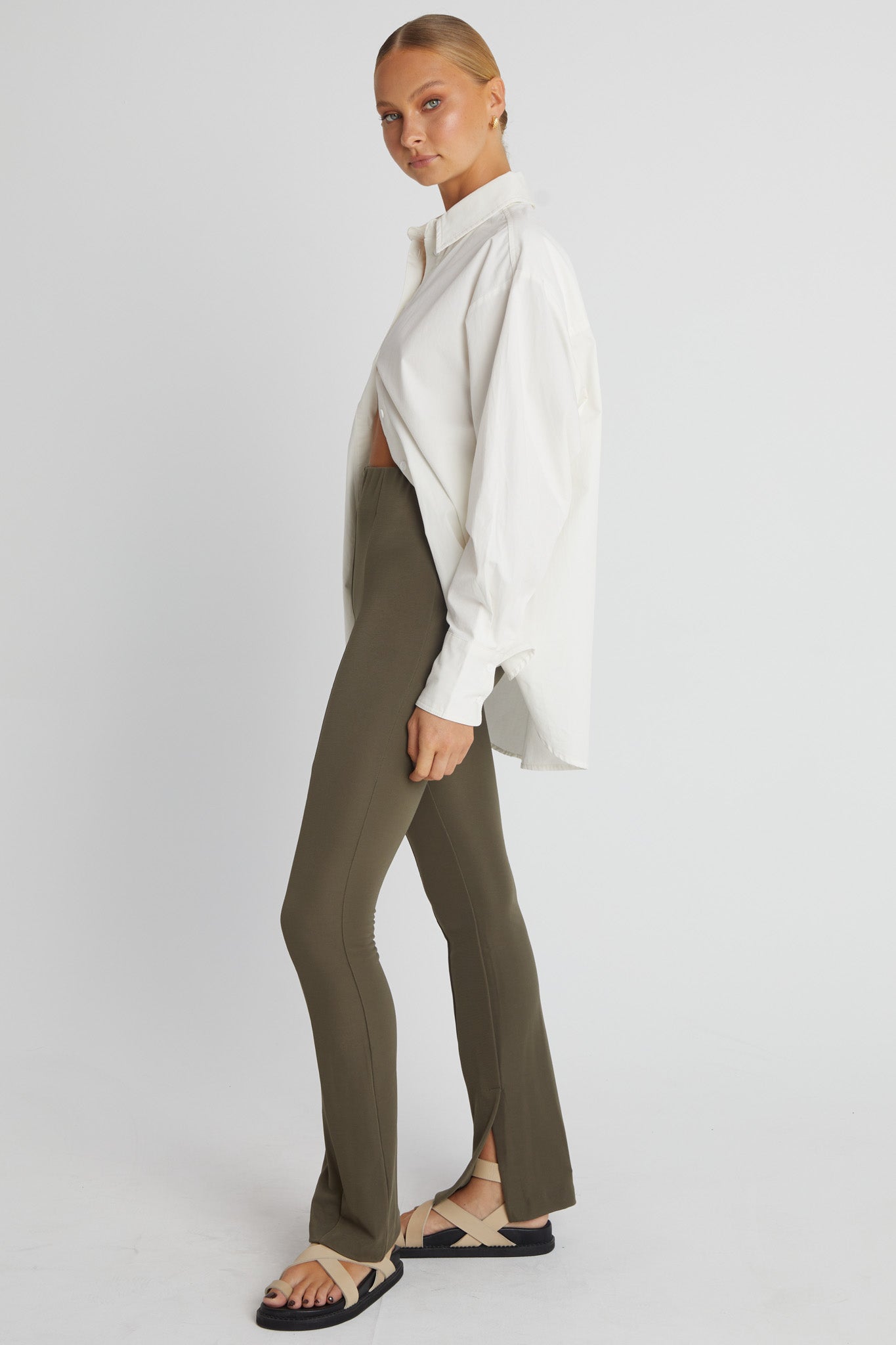 Lincoln Split Pants (Khaki)