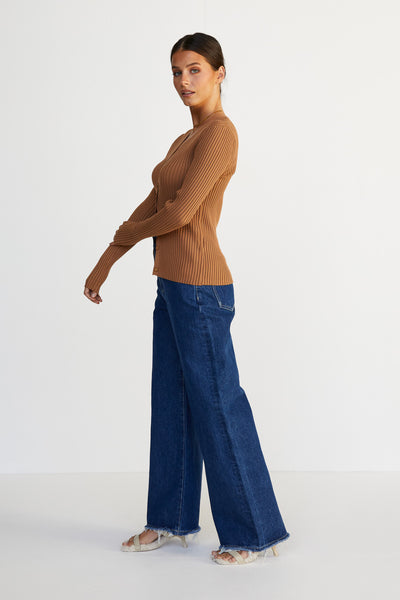 Lia Knit Top (Chocolate)