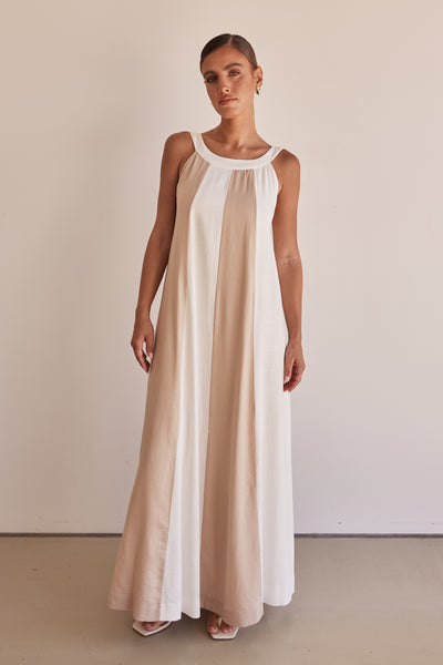 Delphine Maxi Dress (Beige)