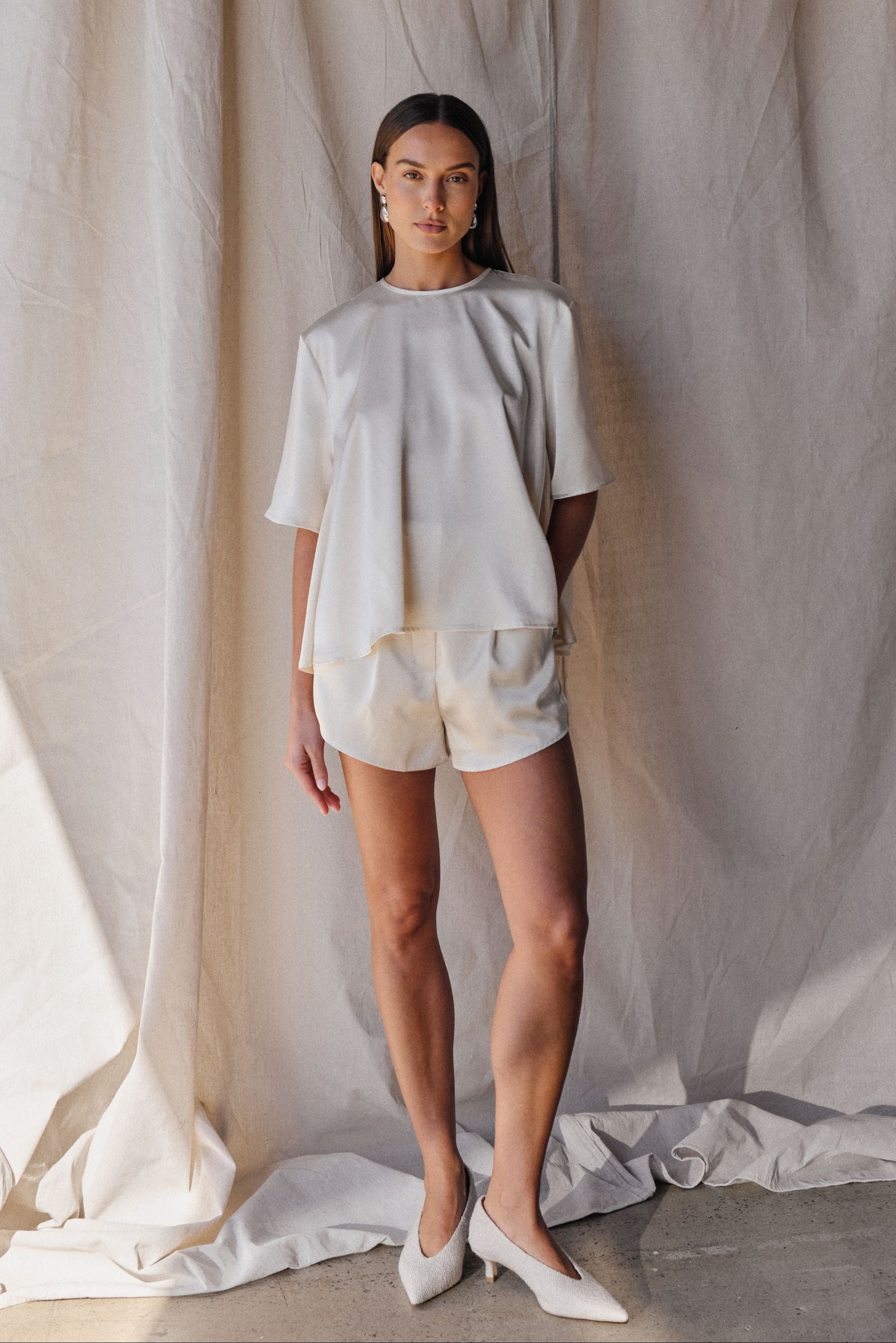 Emmi Satin Tee (Cream)