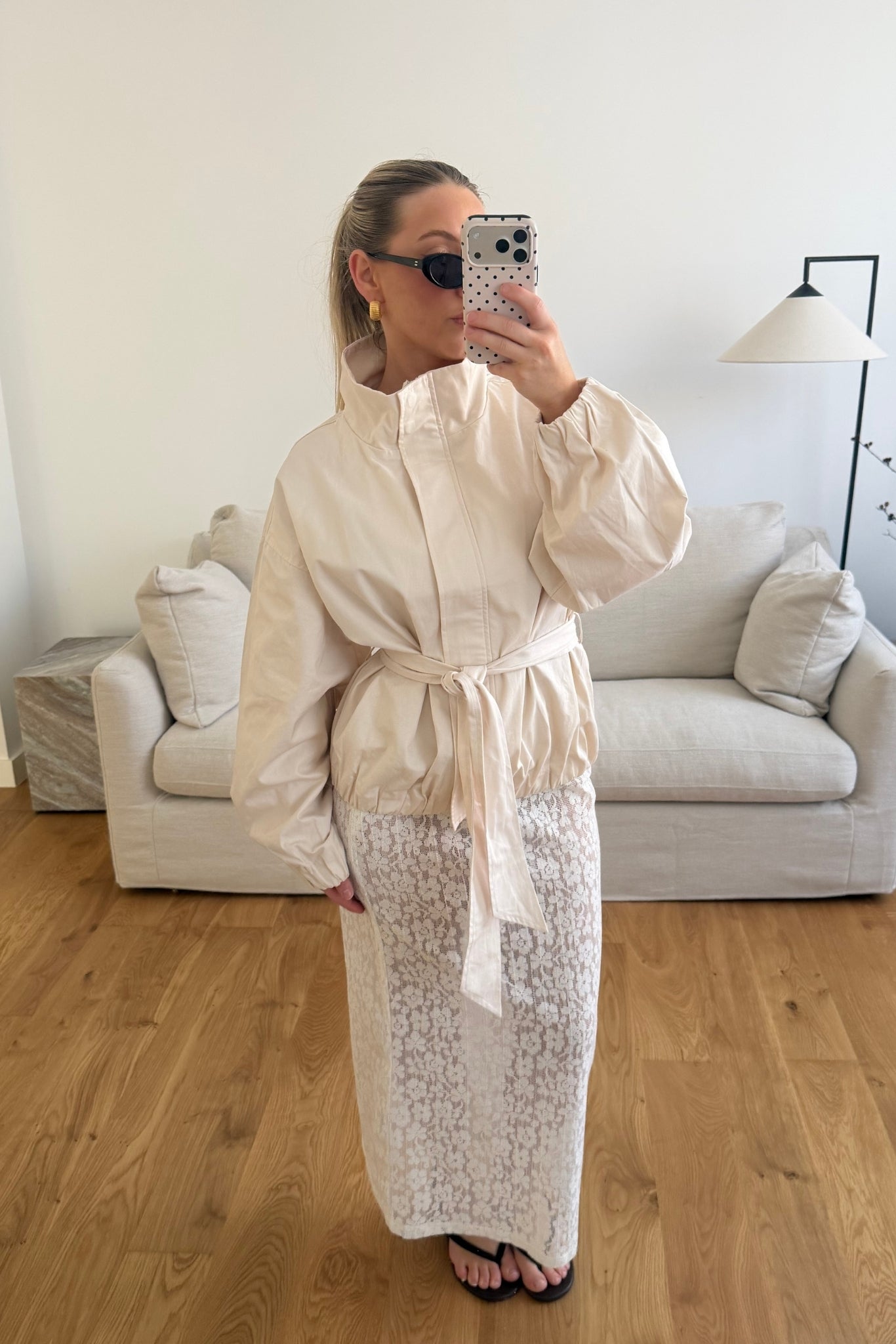 Koa Funnel Neck Jacket (Cream)