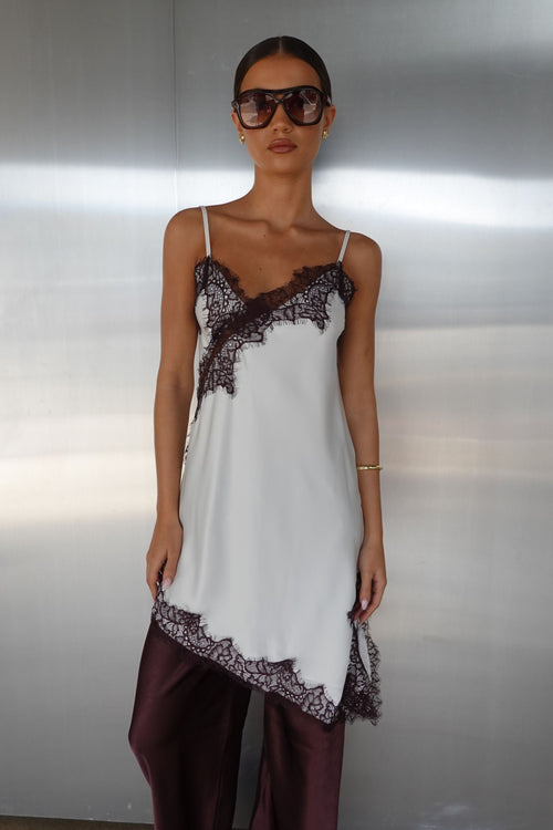 Zeva Asym Lace Cami (Ivory)