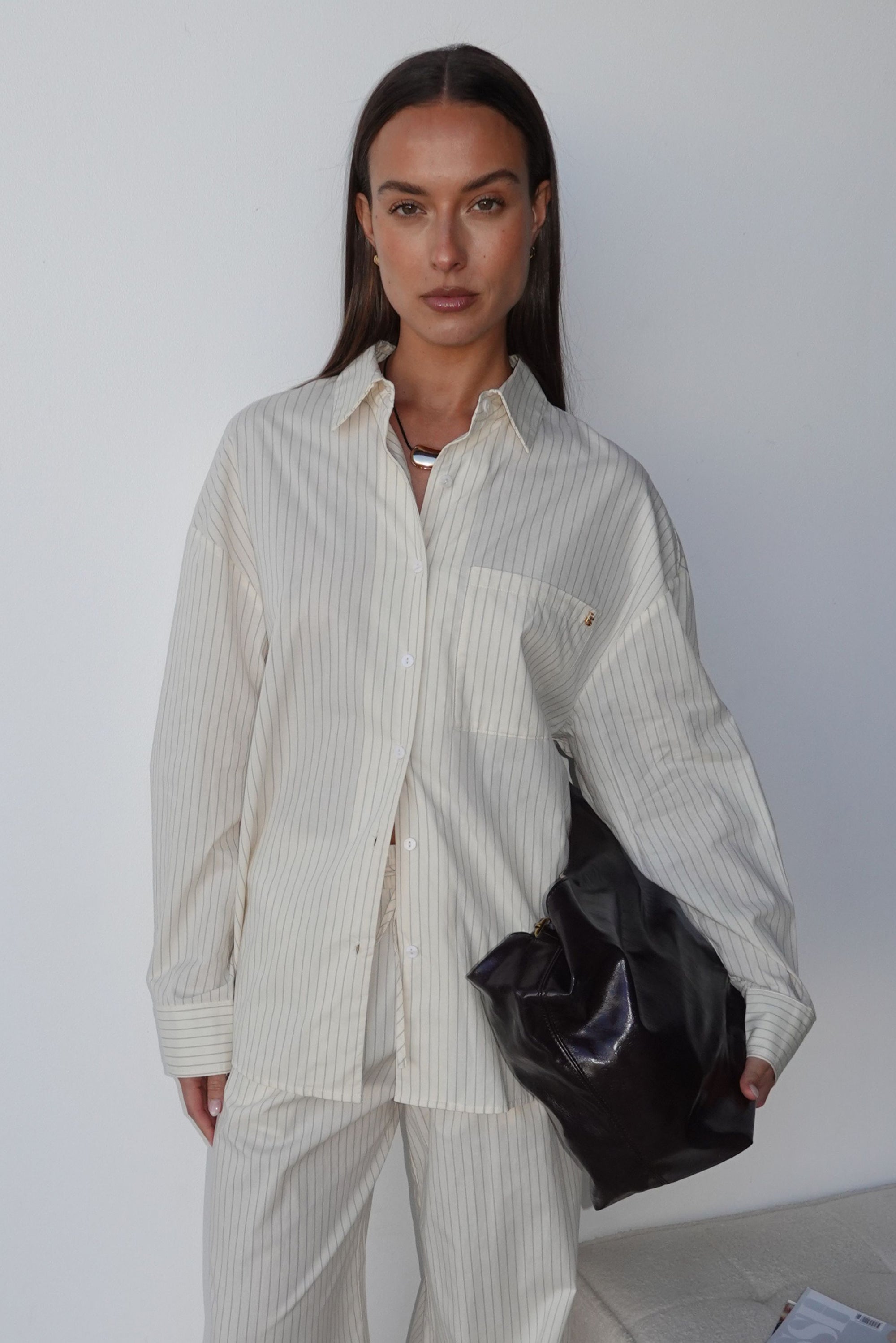 Ellis Shirt (Butter Pinstripe)