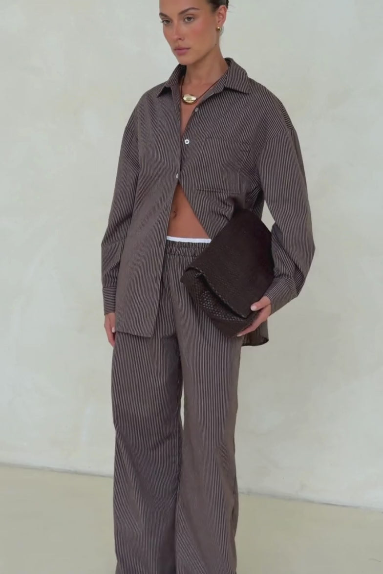 Miller Pant (Choc Pinstripe)