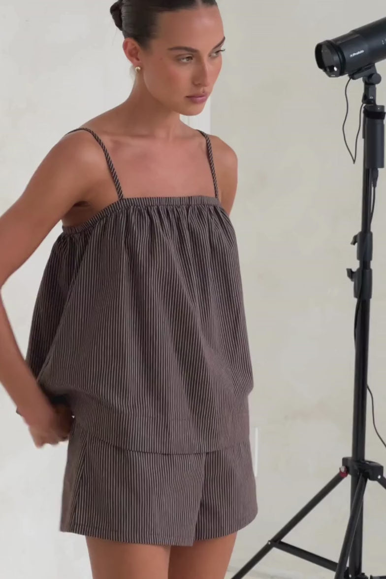 Miller Top (Choc Pinstripe)