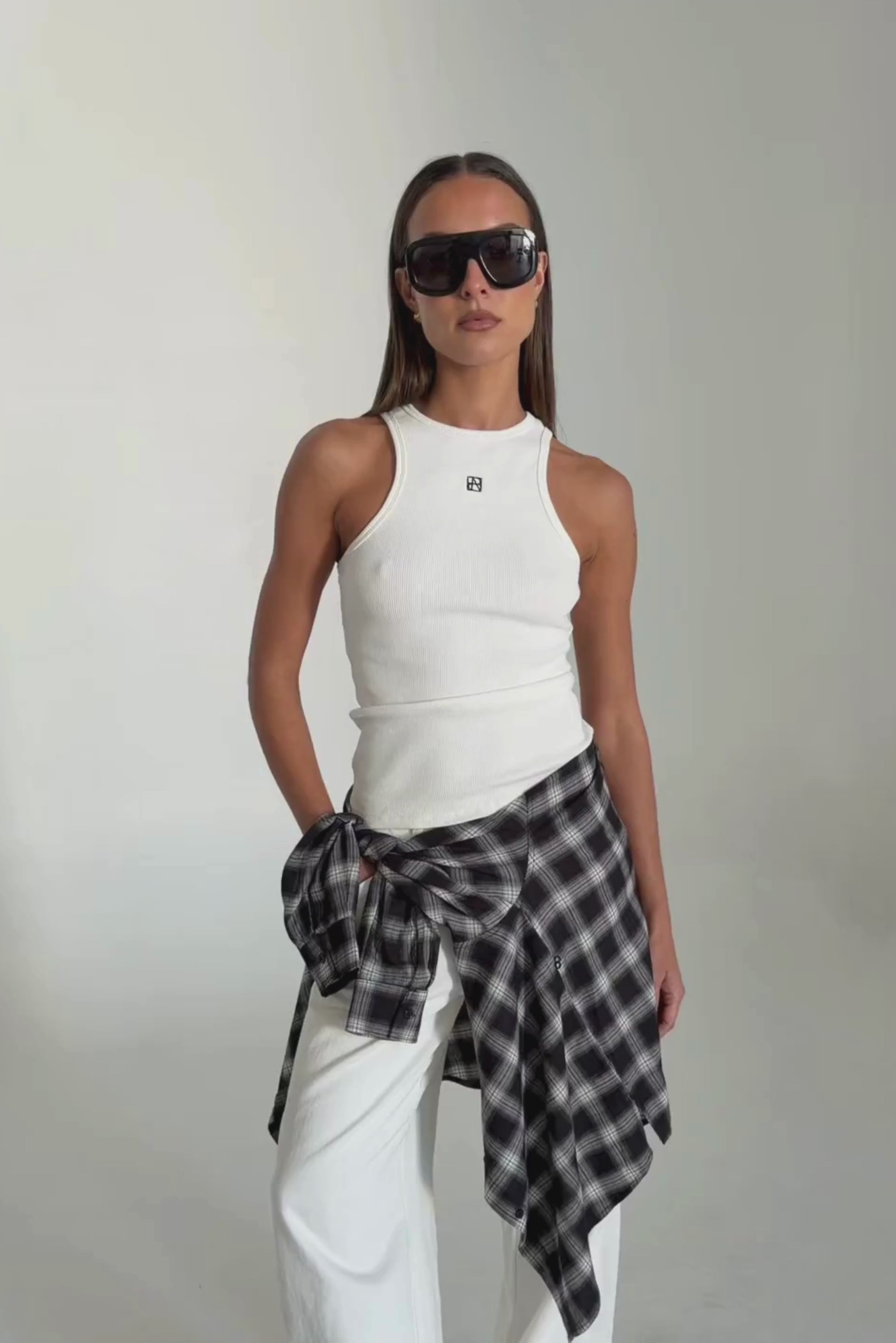 Dylan Monogram Tank (White)
