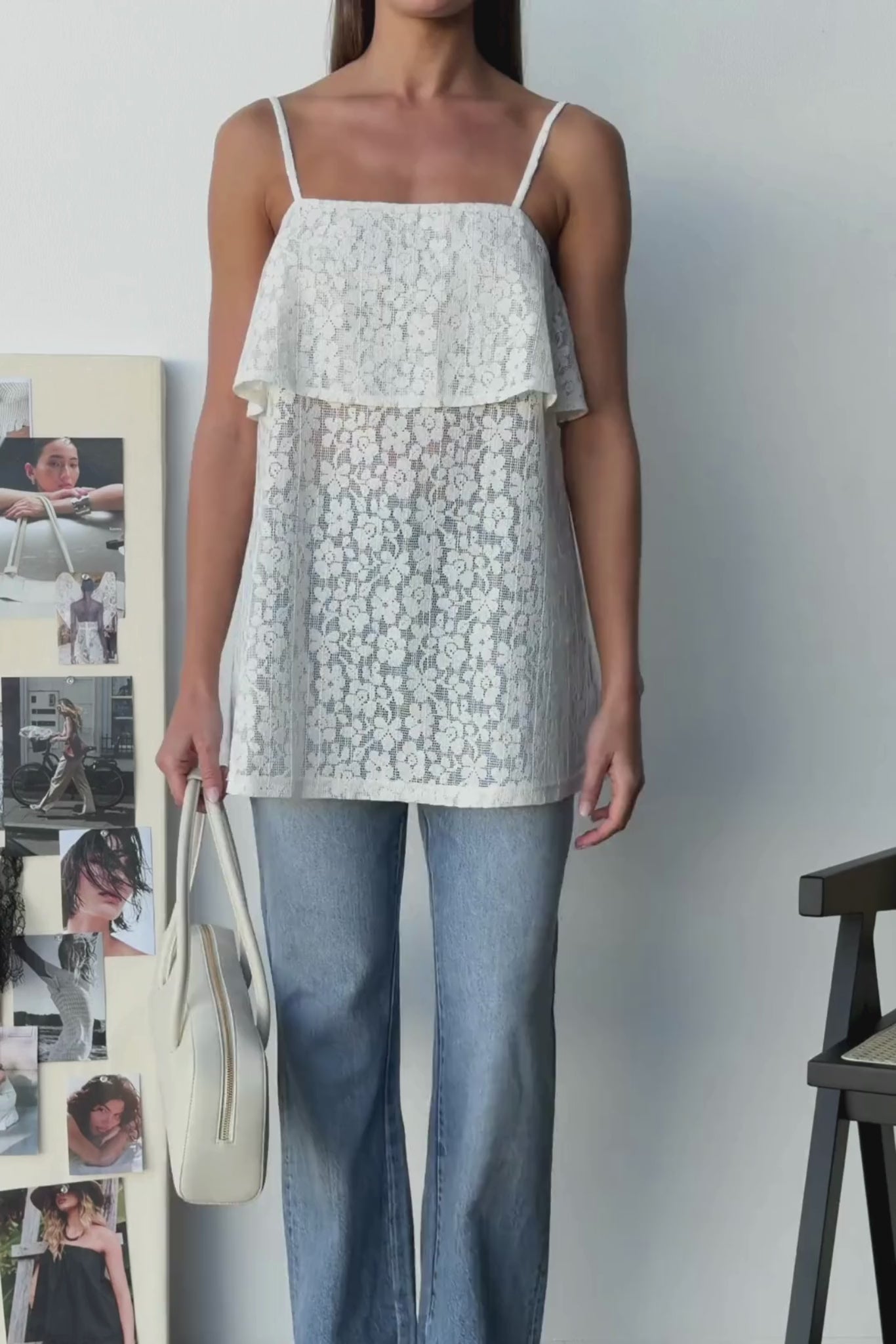 Cora Lace Cami Top (Cream)