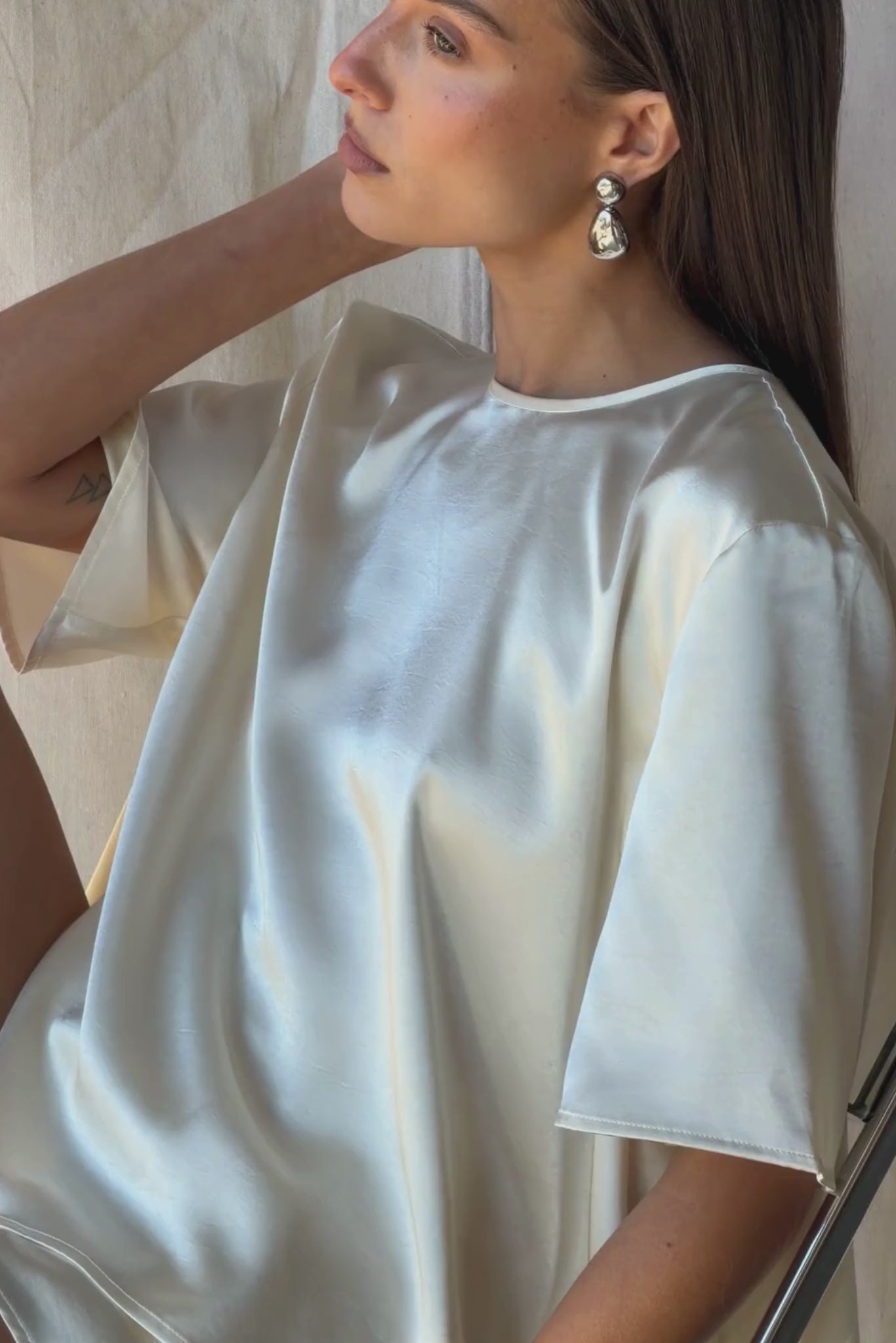 Emmi Satin Tee (Cream)