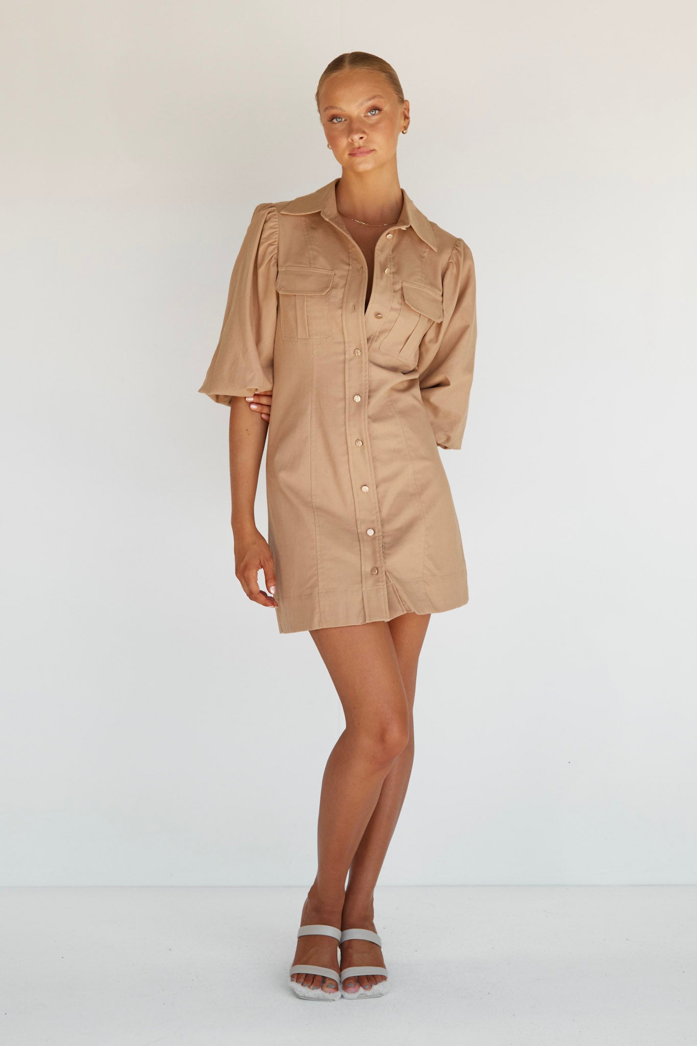Juniper Mini Dress (Beige)