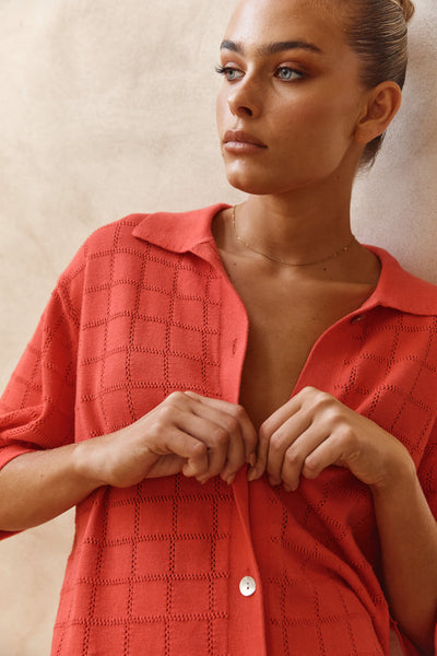 Solstice Knit Shirt (Red)